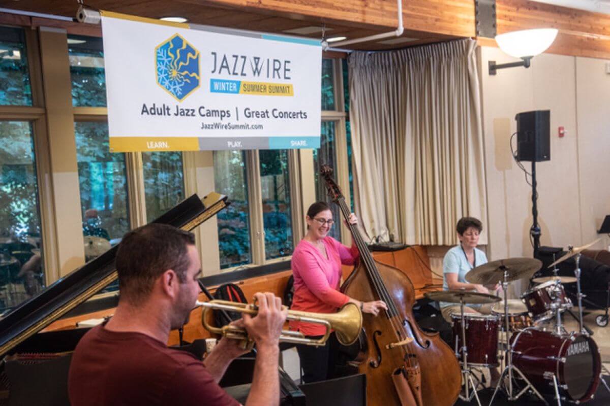 A small combo rehearsing at the JazzWire Summer Summit